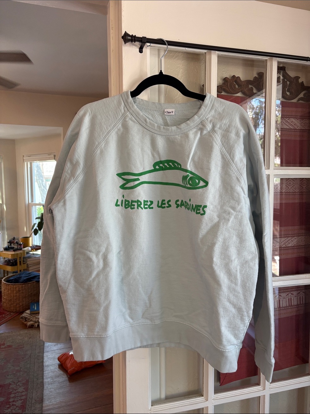Clare V. Liberez Les Sardines Sweatshirt (XL)